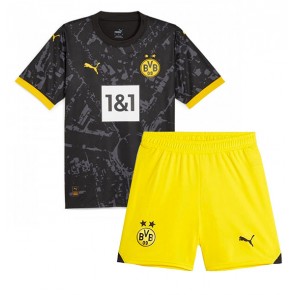 Lacne Dětský Futbalové dres Borussia Dortmund 2023-24 Krátky Rukáv - Preč (+ trenírky)